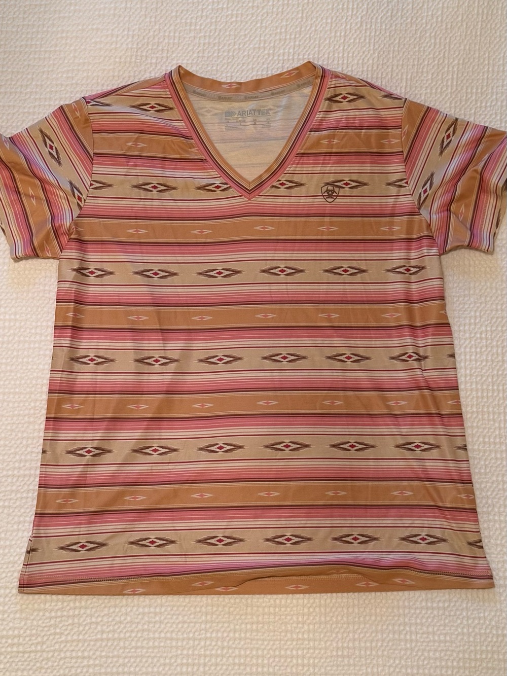 Ariat Tek | Southwestern Stripe V-Neck Tee | Women's L